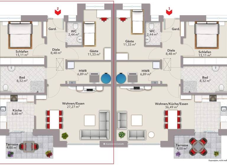 Bungalow zum Kauf 408.300 € 3 Zimmer 91,1 m² 481 m² Grundstück Vechta 49377