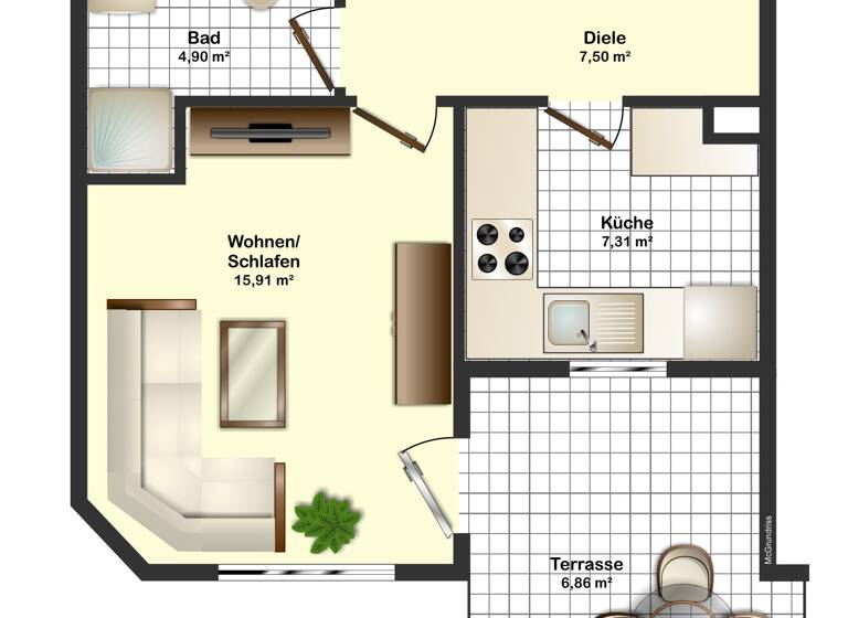 Wohnung zum Kauf 140.000 € 1 Zimmer 40 m²<br/>Wohnfläche Ansbach Ansbach 91522