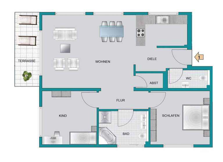 Wohnung zum Kauf provisionsfrei 484.287 € 3 Zimmer 88,9 m² EG frei ab 31.12.2027 Im Heiligenhag 2 Brühl 68782