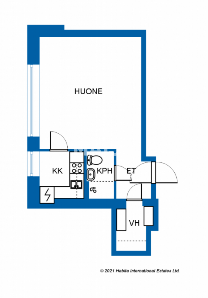 Studio zur Miete 599 € 1 Zimmer 29 m²<br/>Wohnfläche 1.<br/>Geschoss Urheilutie 8 Vantaa 01370