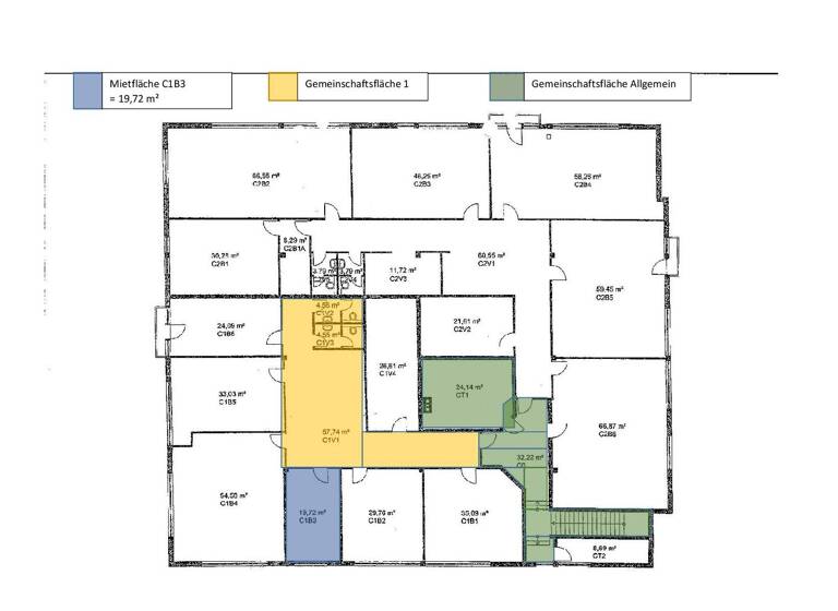 Büro zur Miete provisionsfrei 350 € 19,7 m² Bürofläche Allgäuer Straße 12 Memmingen 87700