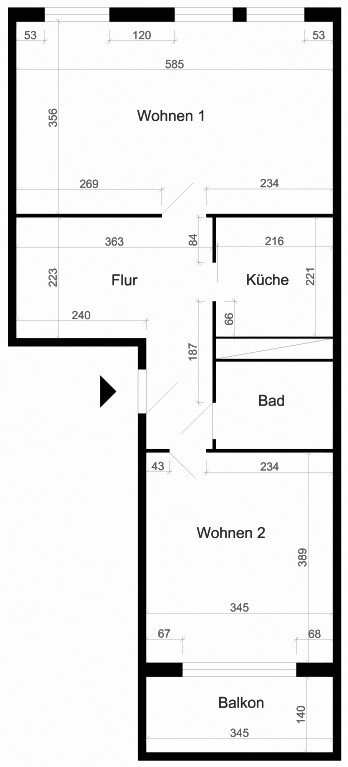 Wohnung zur Miete 340 € 2 Zimmer 54,2 m²<br/>Wohnfläche 6.<br/>Geschoss 01.05.2025<br/>Verfügbarkeit Bahnhofstr. 38 Hasselbachplatzviertel Magdeburg 39104