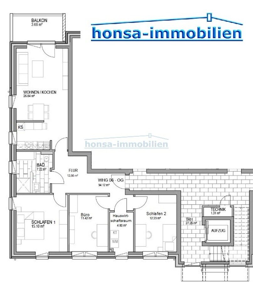 Wohnung zur Miete 850 € 4,5 Zimmer 94 m²<br/>Wohnfläche 1.<br/>Geschoss Zeven Zeven 27404