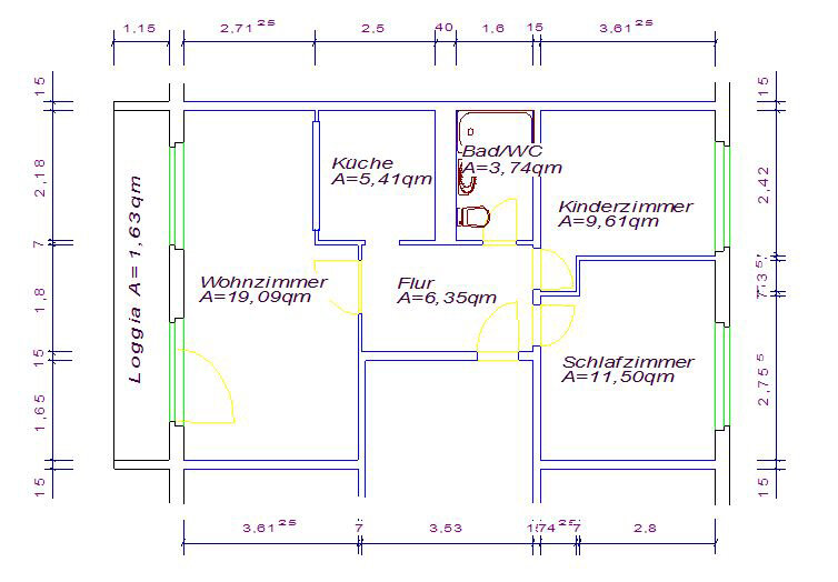 Wohnung zur Miete 487 € 3 Zimmer 57,3 m²<br/>Wohnfläche 2.<br/>Geschoss ab sofort<br/>Verfügbarkeit Zwickauer Straße 142 Lößnig Leipzig 04279