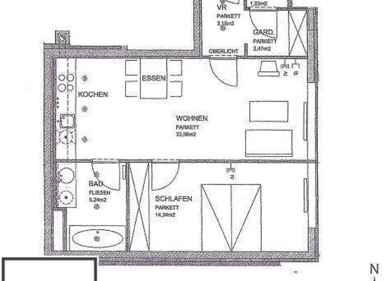 Wohnung zur Miete 997 € 2 Zimmer 49,5 m² 5. Geschoss Kaiserstraße Wien 1070