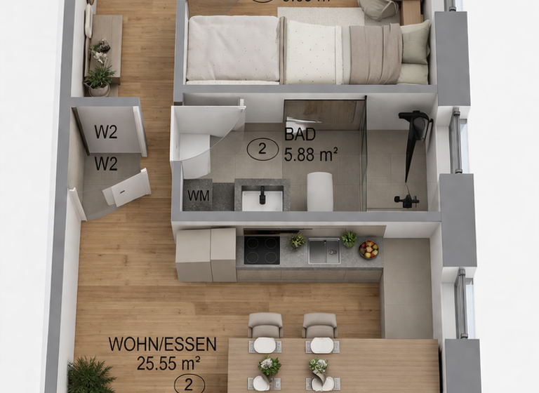 Wohnung zum Kauf - Erstbezug provisionsfrei 280.000 € 3 Zimmer 69 m² 1. Geschoss frei ab 01.12.2026 Neuwied 56564