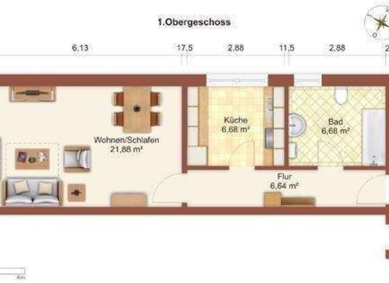 Studio zum Kauf provisionsfrei 199.000 € 1 Zimmer 45 m² 1. Geschoss Alter Zollweg 22 Rahlstedt Hamburg 22147
