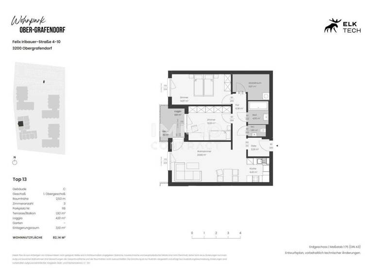 Wohnung zum Kauf - Erstbezug provisionsfrei 258.000 € 3 Zimmer 82,1 m² Ober-Grafendorf 3200