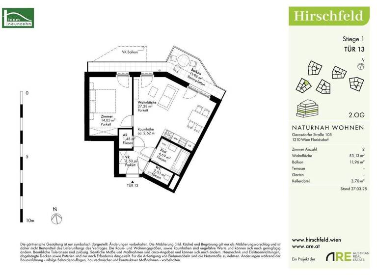 Wohnung zum Kauf - Erstbezug provisionsfrei 282.000 € 2 Zimmer 53,1 m² 2. Geschoss Gerasdorfer Straße 105 Wien 1210
