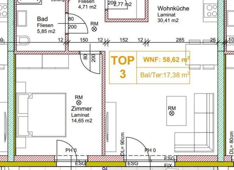 Wohnung zur Miete - Erstbezug 762 € 2 Zimmer 58 m² frei ab 01.07.2026 Deutsch-Jahrndorferstraße Zurndorf 2424