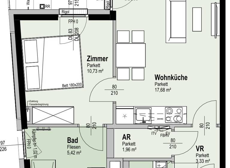 Terrassenwohnung zum Kauf - Erstbezug 366.800 € 2 Zimmer 40,6 m² 4. Geschoss Fahrbachgasse 6 Wien 1210