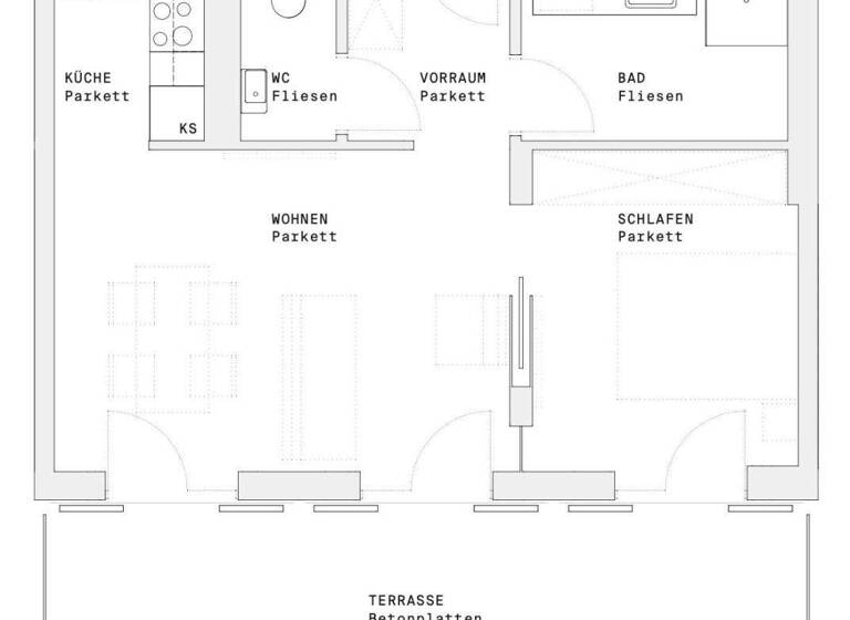 Wohnung zur Miete - Erstbezug 1.317 € 2 Zimmer 45 m² 11. Geschoss Wien 1220