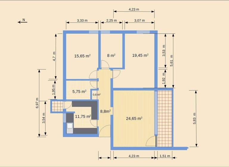 Wohnung zum Kauf provisionsfrei 385.000 € 4 Zimmer 100 m² 1. Geschoss Westenviertel Regensburg 93049