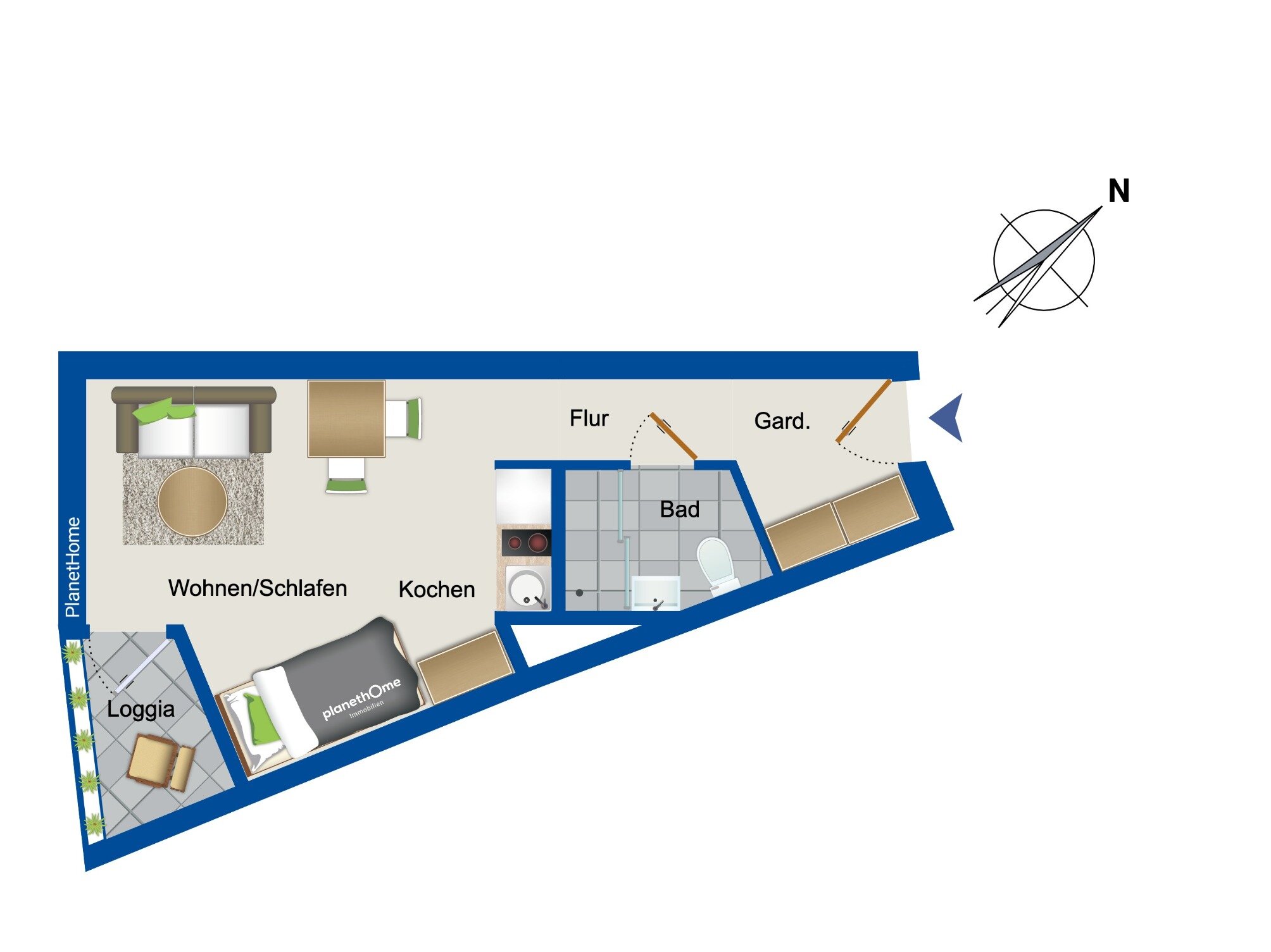 Wohnung zum Kauf 64.000 € 1 Zimmer 29,1 m²<br/>Wohnfläche 11.<br/>Geschoss Haus der Arbeiterwohlfahrt Schleswig 24837