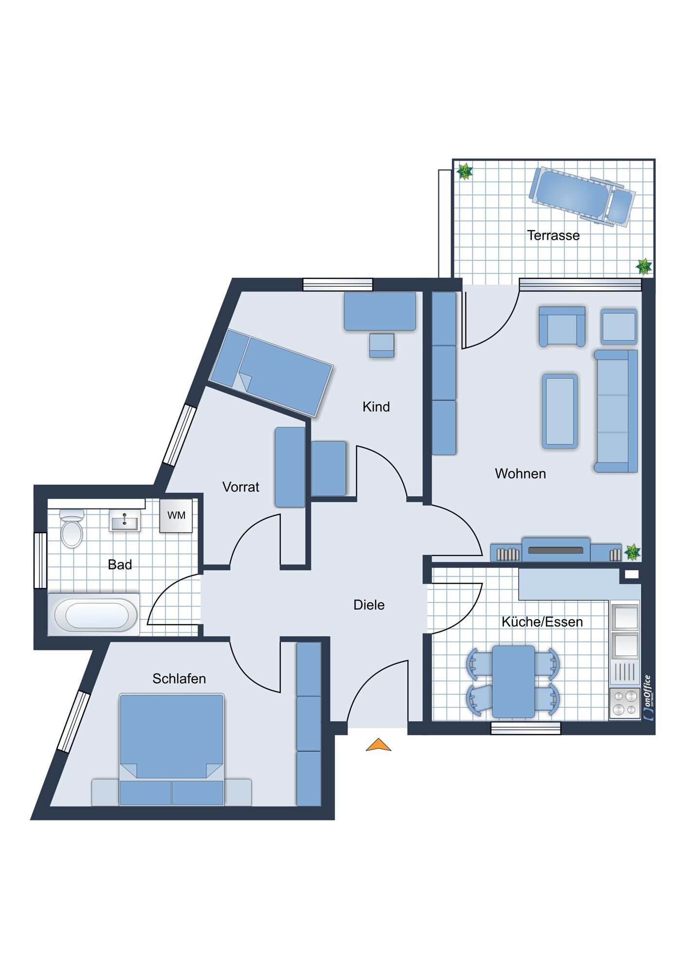 Wohnung zur Miete 570 € 3 Zimmer 75,9 m²<br/>Wohnfläche EG<br/>Geschoss Alte Lauchstädter Straße 6 Merseburg Merseburg 06217