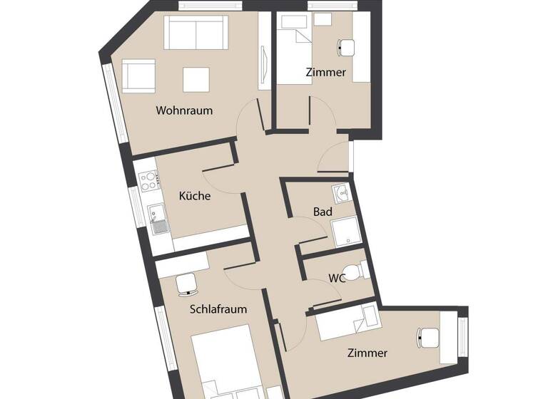 Wohnung zum Kauf 410.000 € 4 Zimmer 76 m² 1. Geschoss Stühlinger Freiburg im Breisgau 79106