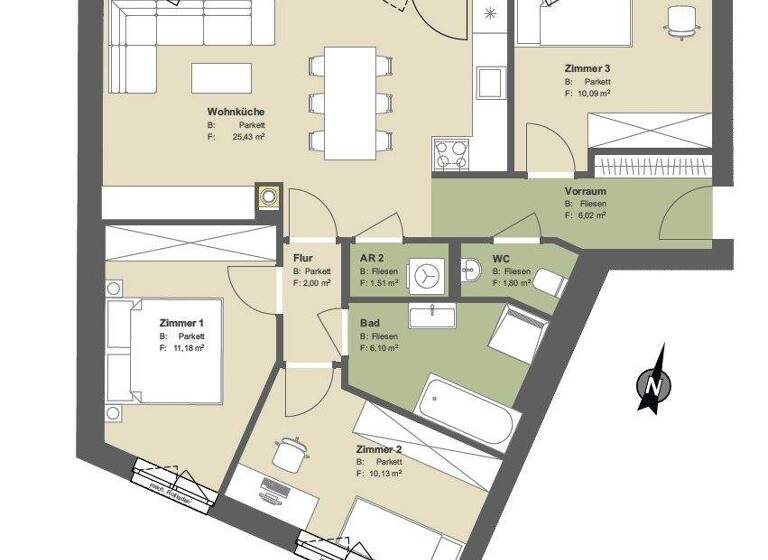 Wohnung zur Miete 953 € 4 Zimmer 74,3 m² St. Andrä-Wördern 3423