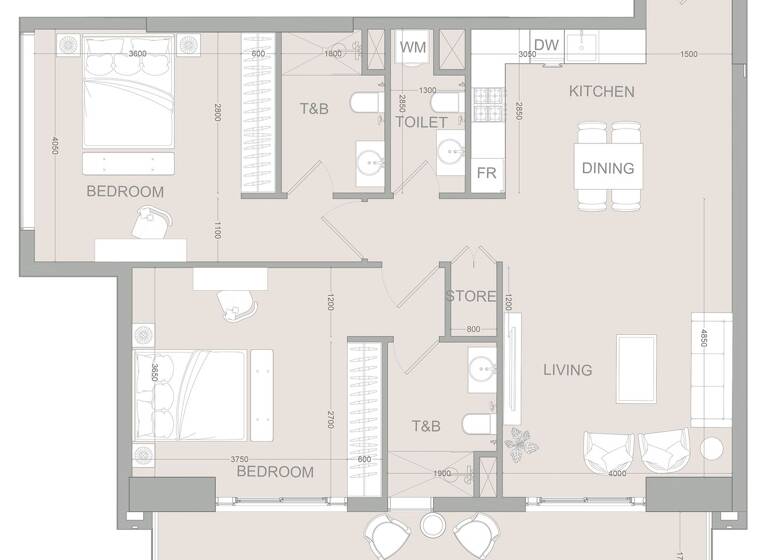 Wohnung zum Kauf provisionsfrei 383.716 € 3 Zimmer 117,2 m² Dubai 00000