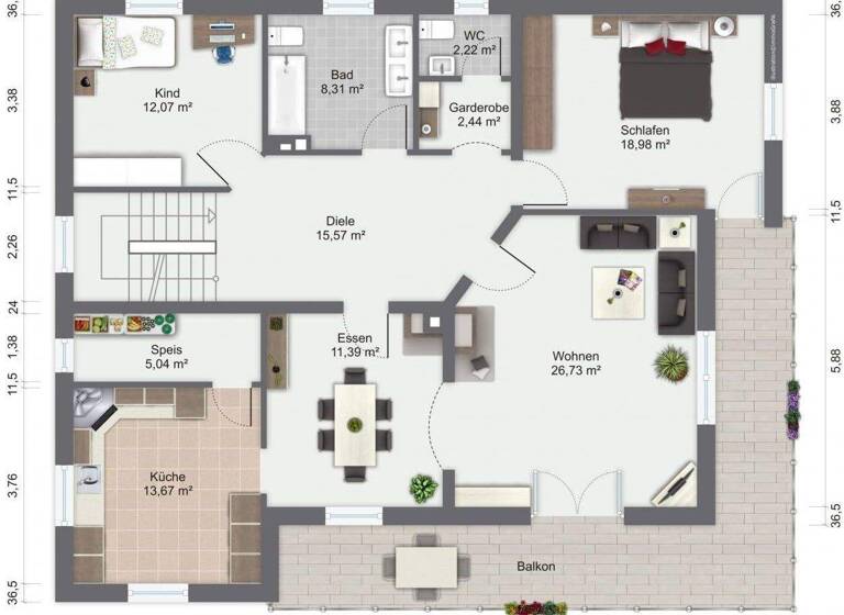 Wohnung zur Miete 1.080 € 3 Zimmer 130 m² frei ab 01.03.2026 Mengkofen 84152