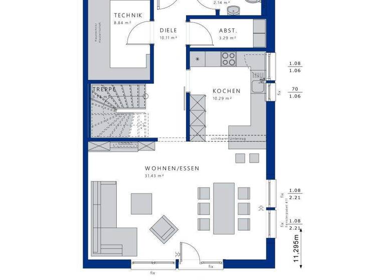 Doppelhaushälfte zum Kauf provisionsfrei 412.545 € 6 Zimmer 171 m² 288 m² Grundstück Heddesheim 68542