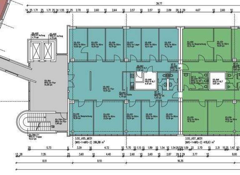 Bürofläche zur Miete provisionsfrei 9,50 € 391 m² Bürofläche Wilsdruffer Vorstadt/Seevorstadt-West Dresden 01067