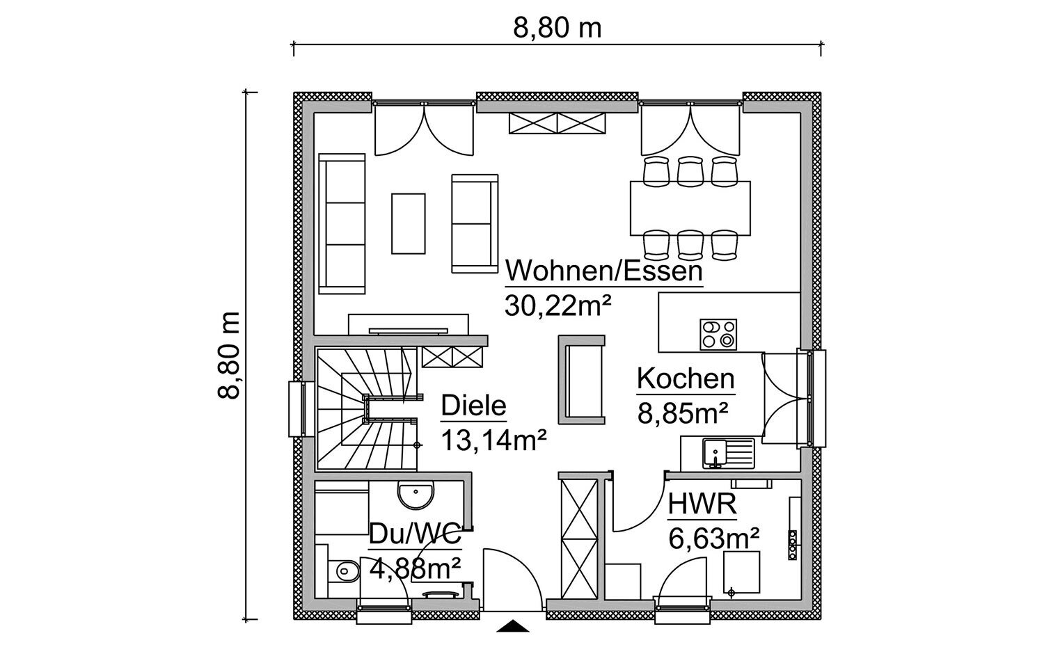 Einfamilienhaus zum Kauf provisionsfrei 358.755 € 4 Zimmer 122,7 m²<br/>Wohnfläche 666 m²<br/>Grundstück Lindenallee Vogelsang Stralsund 18437