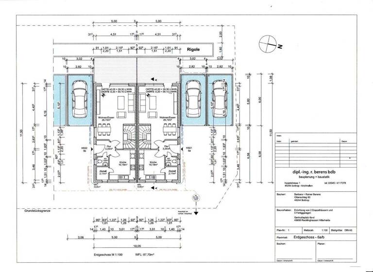 Doppelhaushälfte zum Kauf provisionsfrei 396.000 € 4 Zimmer 117 m² 185 m² Grundstück Hillerheide Recklinghausen 45659
