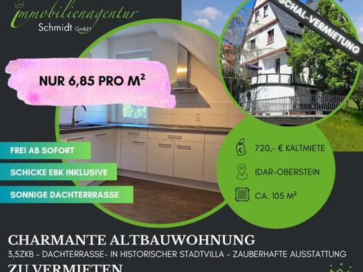 Wohnung zur Miete 720 € 3,5 Zimmer 105 m² 3. Geschoss Idar-Oberstein 55743