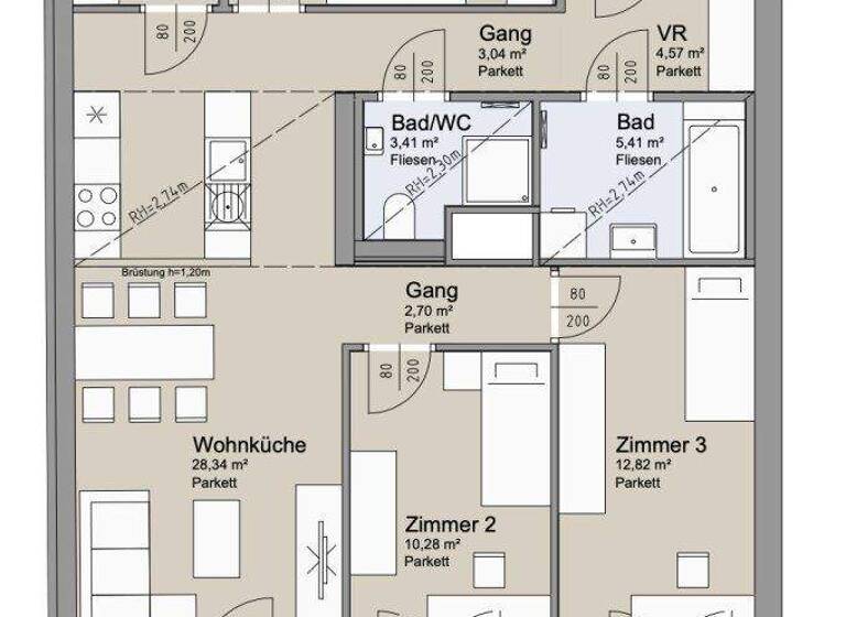Wohnung zum Kauf - Erstbezug 638.000 € 4 Zimmer 85,3 m² EG Leystraße Wien 1200