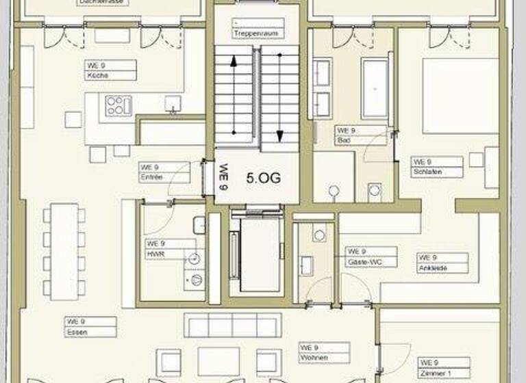 Penthouse zur Miete 2.150 € 3 Zimmer 152 m² 5. Geschoss frei ab 15.05.2026 Thomasiustraße 19 Zentrum-West Leipzig 04109