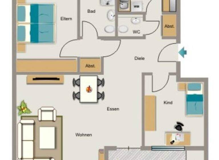 Wohnung zur Miete nur mit Wohnberechtigungsschein 457 € 3,5 Zimmer 79,7 m² 2. Geschoss Ferdinantenstraße 27 Geisbruch Kamp-Lintfort 47475