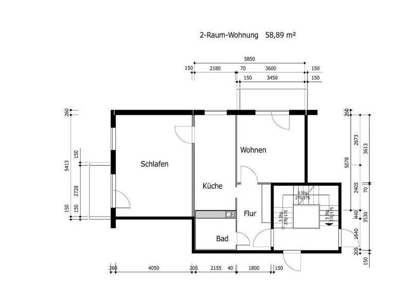 Wohnung zur Miete 383 € 2 Zimmer 58,9 m²<br/>Wohnfläche 6.<br/>Geschoss Carl-Fiedler-Straße 24 Suhl Suhl 98527