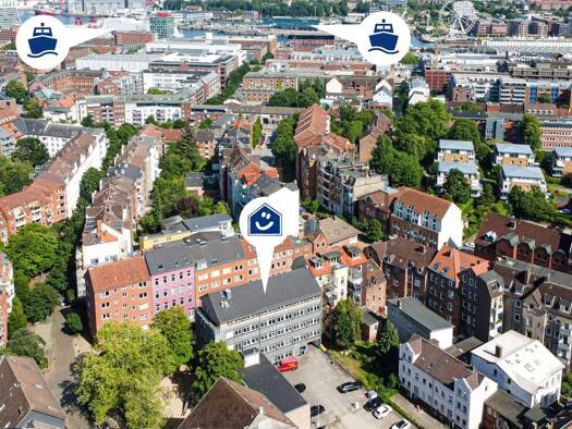 Bürofläche zur Miete 3.400 € 9 Zimmer 245 m² Bürofläche Schaßstraße 5 Exerzierplatz Kiel 24103