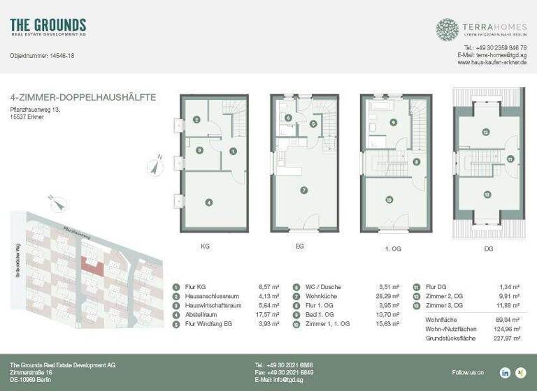 Doppelhaushälfte zur Miete - Erstbezug 1.690 € 4 Zimmer 125 m² 228 m² Grundstück frei ab 01.07.2026 Hohenbinde Erkner 15537