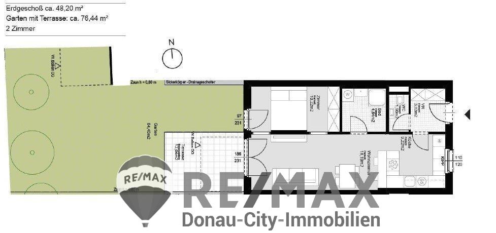 Wohnung zur Miete 849 € 2 Zimmer 48,2 m²<br/>Wohnfläche Wien 1220