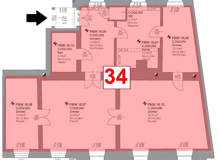 Wohnung zur Miete 1.855 € 4 Zimmer 131,6 m² Wien 1030