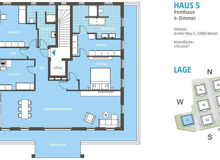 Wohnung zur Miete 1.985 € 4 Zimmer 195 m² 2. Geschoss frei ab 01.06.2026 Breiter Weg 5 Wedel 22880