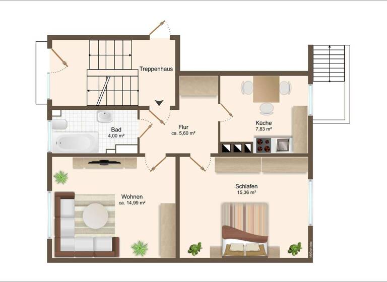 Wohnung zur Miete 995 € 2 Zimmer 48 m² EG Quadrate Mannheim 68161