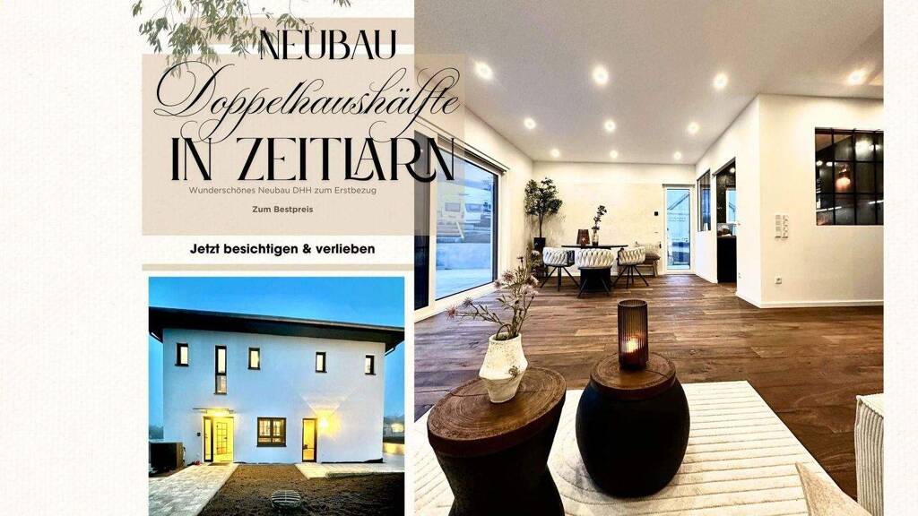 Doppelhaushälfte zum Kauf - Erstbezug provisionsfrei 659.000 € 4 Zimmer 148 m² 290 m² Grundstück Regendorf Zeitlarn 93197