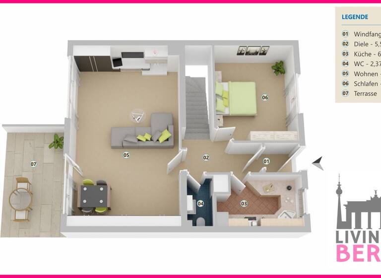 Wohnung zum Kauf 349.000 € 2 Zimmer 66,4 m² Nikolassee Berlin 14129