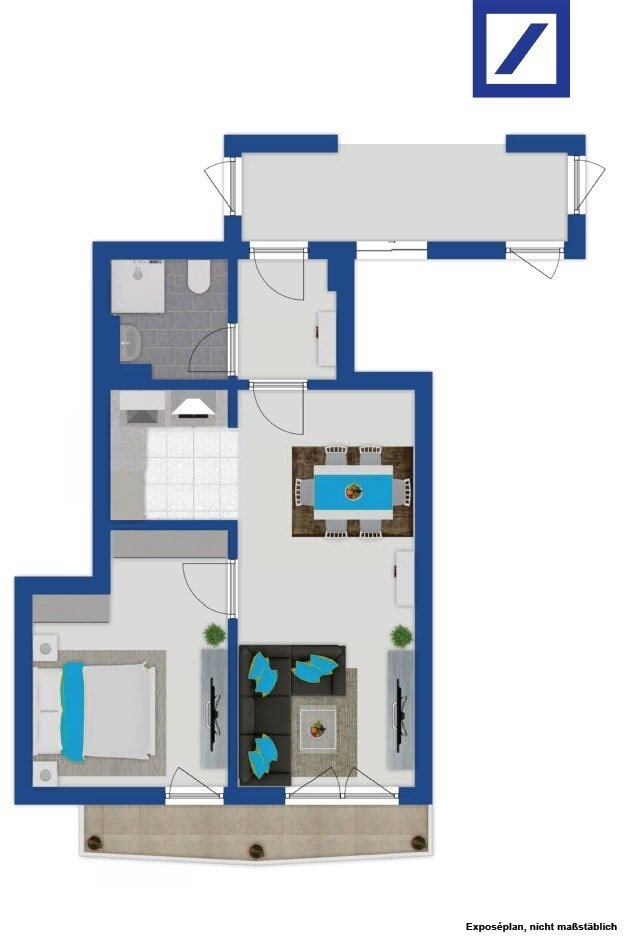 Wohnung zum Kauf 180.000 € 2 Zimmer 47,5 m²<br/>Wohnfläche 2.<br/>Geschoss Kreuzberger Ring Wiesbaden 65205