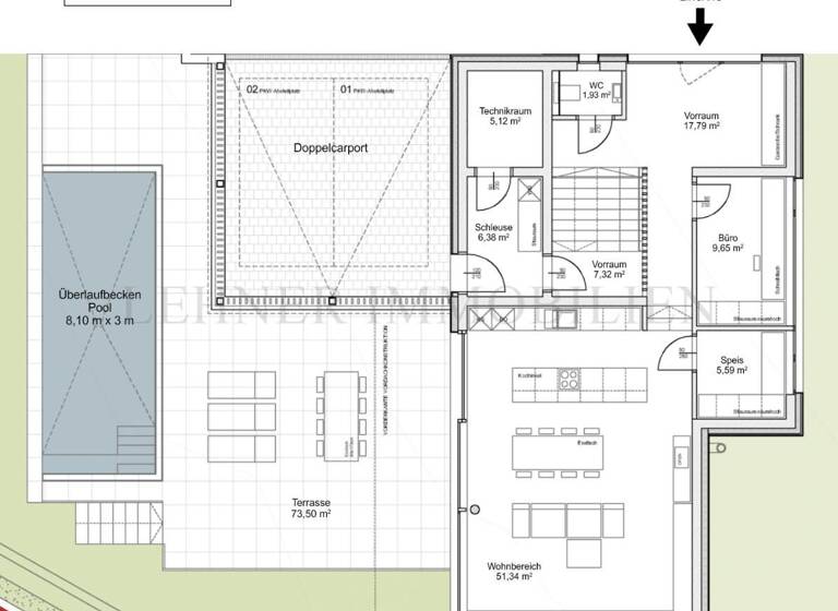 Einfamilienhaus zum Kauf - Erstbezug 1.790.000 € 5 Zimmer 196 m² 827 m² Grundstück Straßgang Graz,16.Bez.:Straßgang 8054