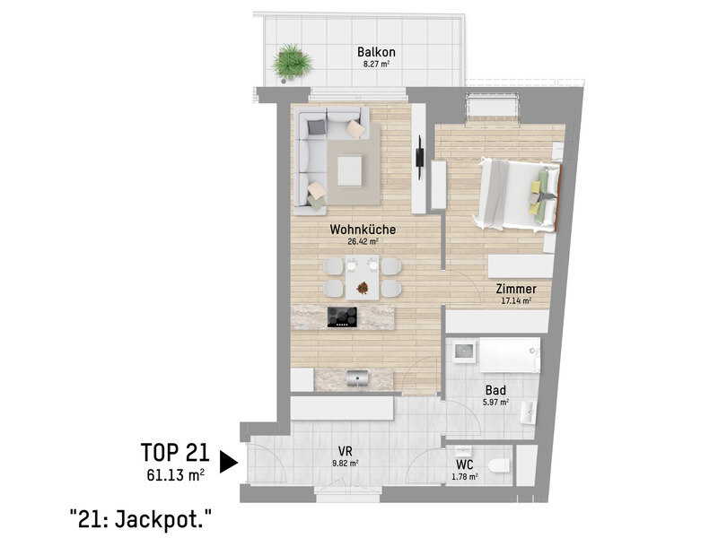 Wohnung zum Kauf 439.900 € 2 Zimmer 61 m²<br/>Wohnfläche Pastorstraße 28 Wien 1210