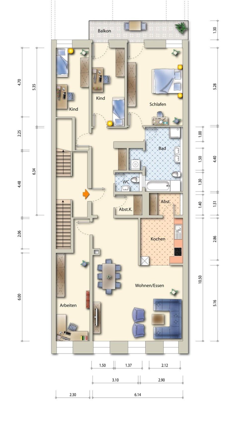 Wohnung zum Kauf 579.350 € 5 Zimmer 143 m²<br/>Wohnfläche 1.<br/>Geschoss ab sofort<br/>Verfügbarkeit Wasserburg am Inn 83512