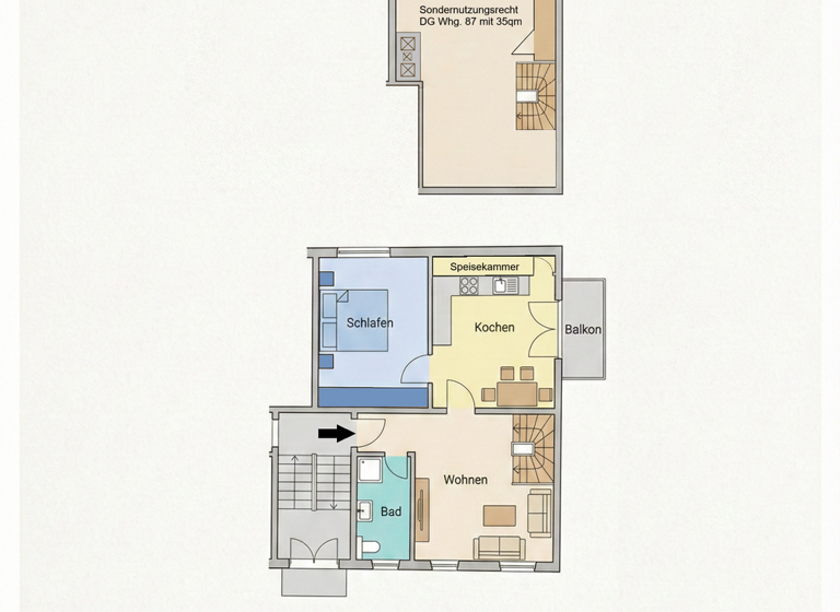 Maisonette zum Kauf 269.000 € 3 Zimmer 95,3 m² 3. Geschoss Andreasvorstadt Erfurt 99089