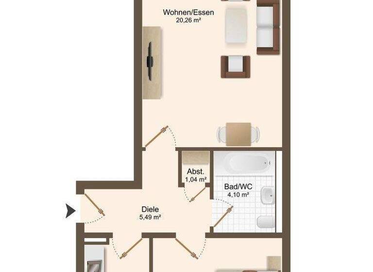 Wohnung zur Miete 474 € 2 Zimmer 53,8 m² 1. Geschoss Peter-Schmohl-Straße 3a Freiberg 09599