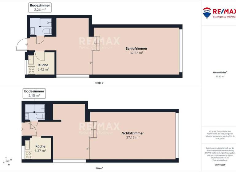 Wohnung zum Kauf 418.000 € 2 Zimmer 100 m² frei ab sofort Stadtmitte Esslingen 73728