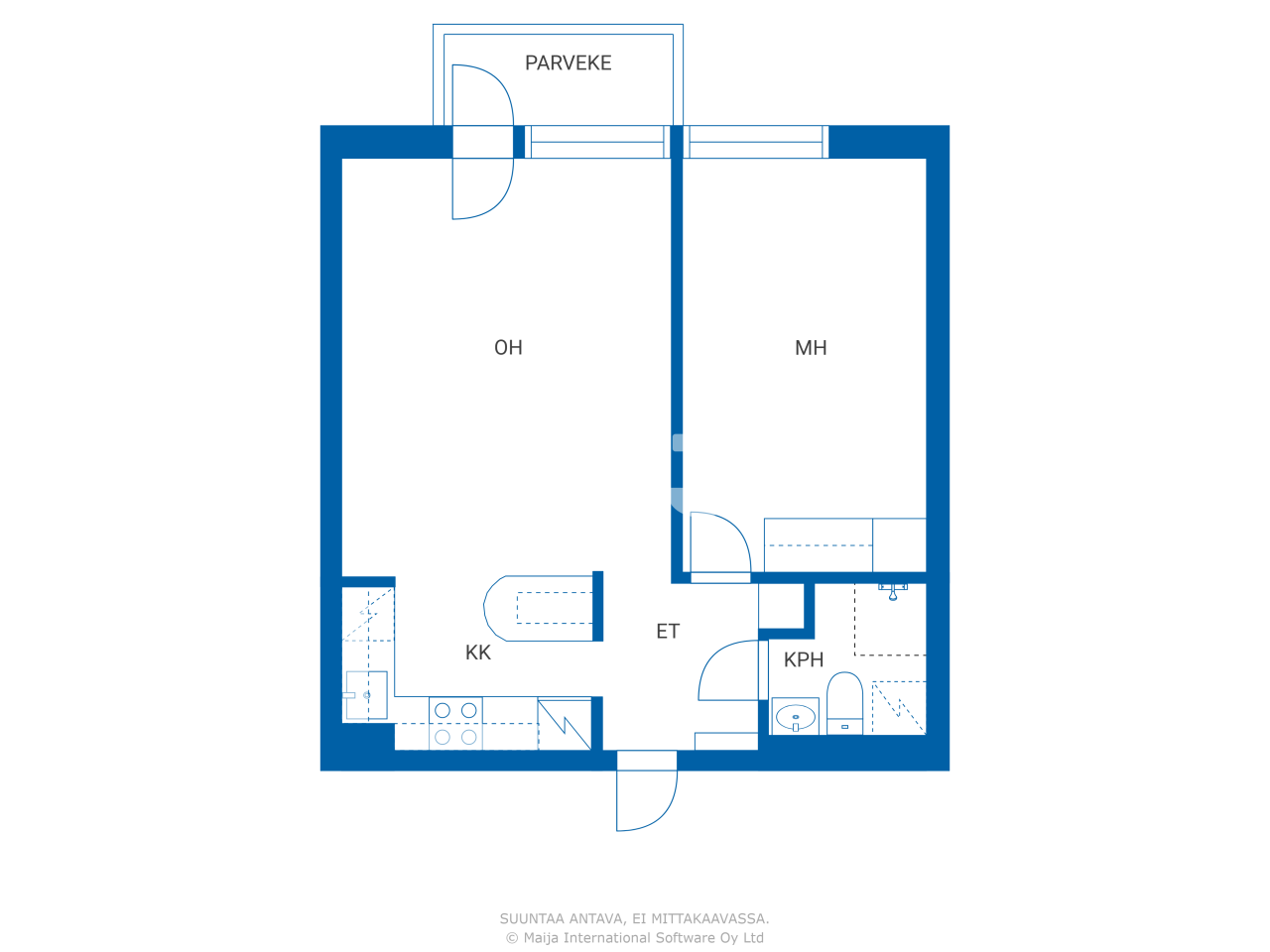 Studio zur Miete 420 € 2 Zimmer 42 m²<br/>Wohnfläche 2.<br/>Geschoss Asemakatu 6 Kemi 94100