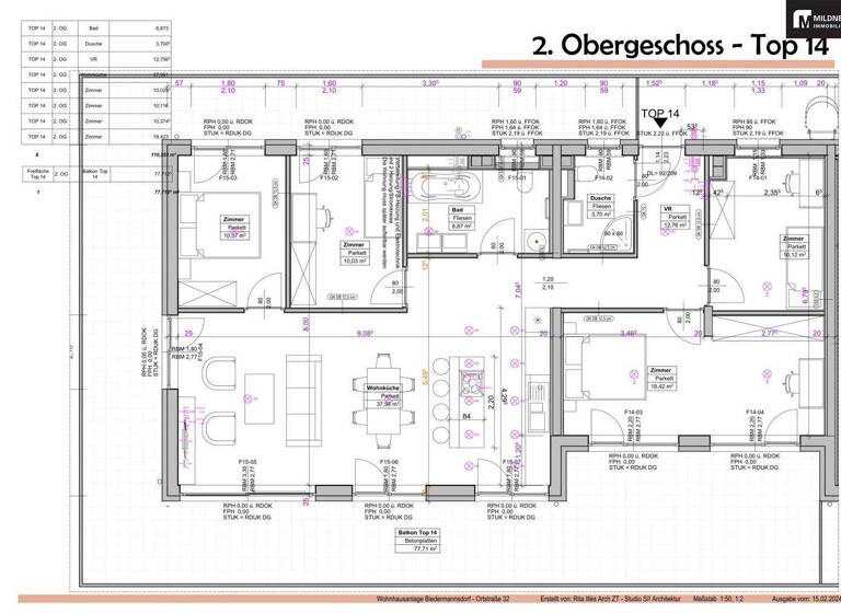 Terrassenwohnung zum Kauf - Erstbezug 879.000 € 5 Zimmer 110,3 m² 2. Geschoss Biedermannsdorf 2362