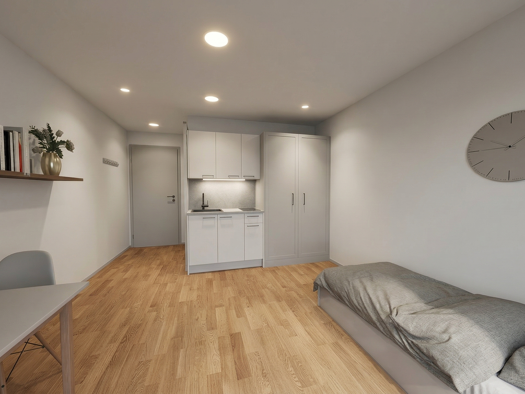 Studio zum Kauf - Neubau provisionsfrei als Kapitalanlage geeignet 355.007 € 1 Zimmer 21,6 m² Grasmeierstraße 8 Schwabing-Freimann München 80805